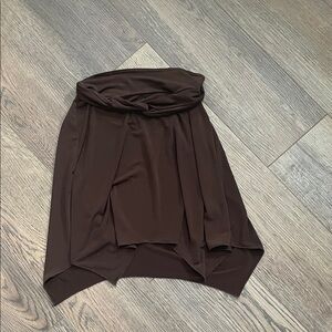 Amy's Closet Chocolate Brown Asymmetrical Draped Skirt
